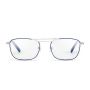 Leesbril zilver/blauw met verend scharnier