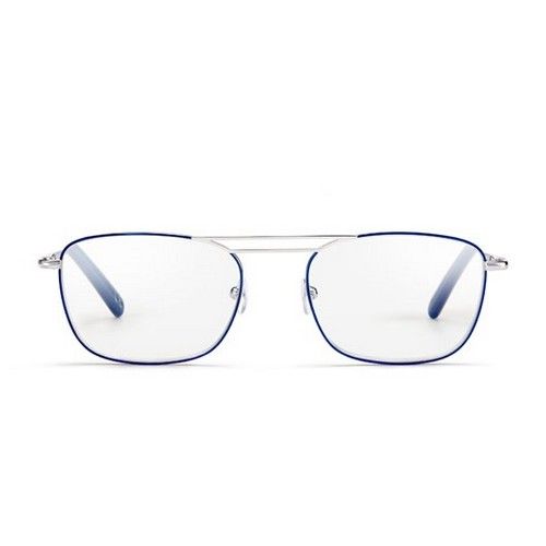 Leesbril zilver/blauw metaal +2.00 dpt. met blauwlicht filter.