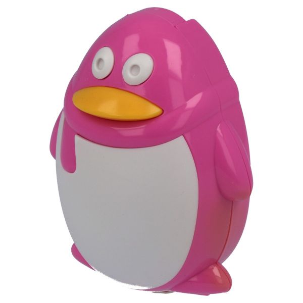 Pinguïn roze luxe reisetui, lenshouder en pincet.