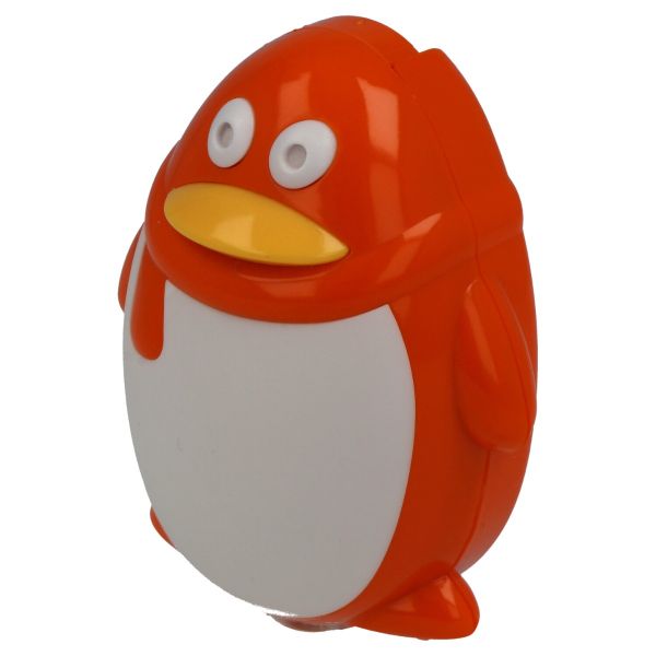 Pinguïn oranje luxe reisetui, lenshouder en pincet.
