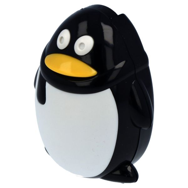Pinguïn zwart luxe reisetui, lenshouder en pincet.