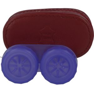 Lederen reisetui met lenshouder en spiegel