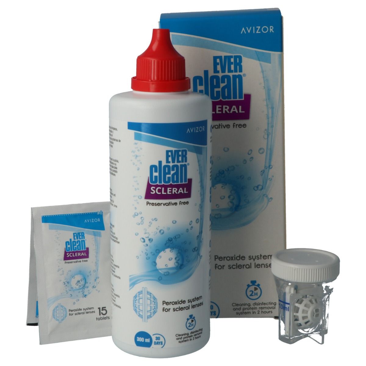 Everclean Scleral 300 ml. + maxi scleralens houder